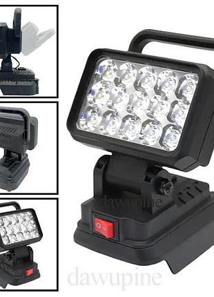 Тушь 15 led светодиодный аккумуляторный фонарик для типа makita 18 в, рабочий прожектор на аккумуляторе для кемпинга и походов