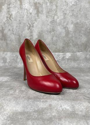 Красные туфли-лодочки valentino garavani leather pumps size 41