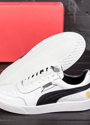 Мужские кожаные кроссовки puma ferrari white 46-48р белые