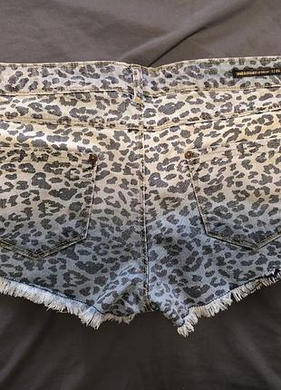 Джинсовые шорты pull &amp; bear леопард m/l 2
