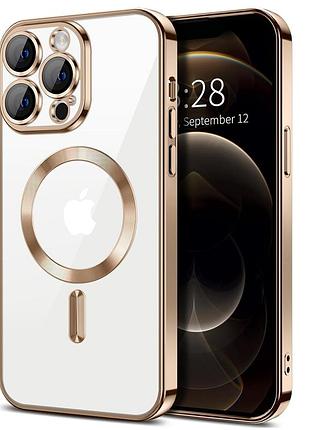 Чехол fiji chrome для apple iphone 12 pro max с magsafe и защитой камер brown