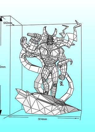 Paperkhan конструктор из картона hellboy 3d фигура character hero персонаж герой паперкрафт набор пазл оригами papercraft
