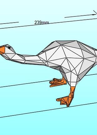 Paperkhan конструктор из картона 3d лебедь гусь птица птичка паперкрафт papercraft набор для творчества игрушк