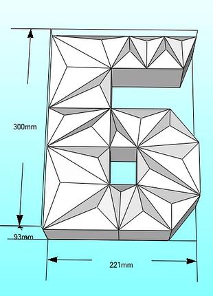 Paperkhan об'ємна буква б 3d фігура паперкрафт papercraft ім'я назва азбука алфавіт реклама вивіска вітрина абетка шрифт напис