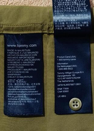 Рубашка мужская хлопковая tommy jeans tommy hilfiger оливковая хаки l 10