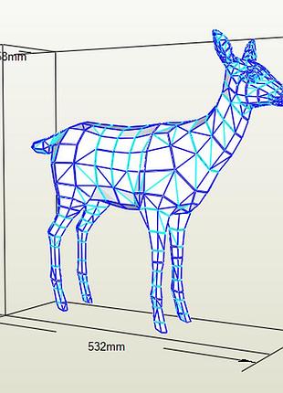 Paperkhan конструктор из картона олень оригами papercraft 3d фигура развивающий набор антистресс