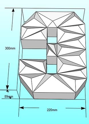 Paperkhan объёмная буква э 3d фигура паперкрафт papercraft имя название азбука алфавит реклама вывеска витрина