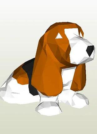 Paperkhan конструктор из картона собака пес пазл оригами papercraft 3d фигура развивающий набор антистресс