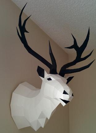 Paperkhan конструктор из картона олень голова трофей оригами papercraft 3d фигура развивающий набор антистресс