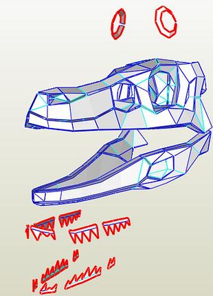 Paperkhan конструктор из картона динозавр череп голов оригами papercraft 3d фигура развивающий набор антистрес