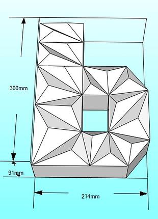 Paperkhan объёмная буква ь 3d фигура паперкрафт papercraft имя название азбука алфавит реклама вывеска витрина