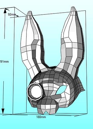 Маска стимпанк кролика steampunk rabbit конструктор из картона papercraft паперкрафт игровой персонаж