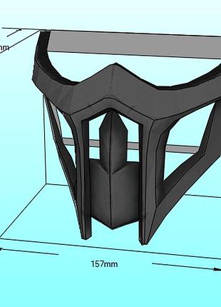 Маска нуб сайбот mortal combat 11 конструктор из картона papercraft паперкрафт корпоратив игровой персонаж