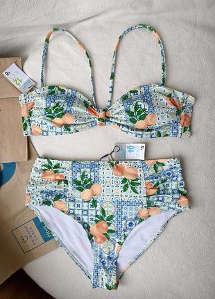 Купальник бандо высокие плавки primark р. uk 12 - m