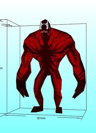 Paperkhan конструктор из картона carnage marvel 3d фигура character hero персонаж герой паперкрафт набор пазл оригами papercraft