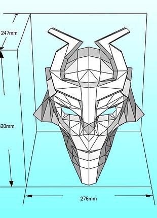 Маска джаггернаута juggernaut mask dota 2 конструктор з картону паперкрафт papercraft ігровий персонаж пазл 3д фігура 5