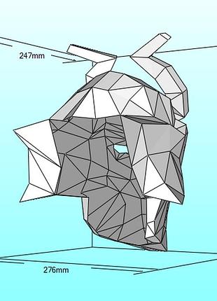 Маска джаггернаута juggernaut mask dota 2 конструктор з картону паперкрафт papercraft ігровий персонаж пазл 3д фігура 8