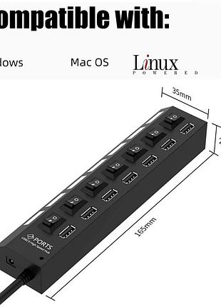 Высокоскоростной usb-переключатель-концентратор, адаптер 2,0 портами-7 usb