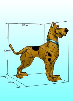 Paperkhan конструктор из картона 3d фигура scooby-doo собака пёс паперкрафт papercraft подарочный набор суверн
