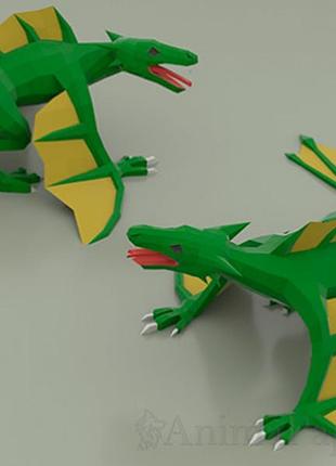 Paperkhan конструктор из картона дракон papercraft фигура развивающий набор подарок сувенир игрушка антистресс