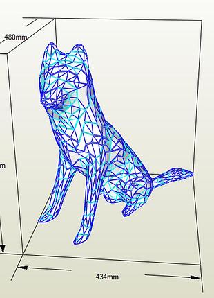 Paperkhan конструктор из картона волк пес собака оригами papercraft 3d фигура развивающий набор антистресс