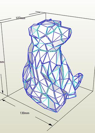 Paperkhan конструктор из картона 3d фигура медведь медитирующий паперкрафт papercraft оригами пазл медведь ведмедь bear teddy