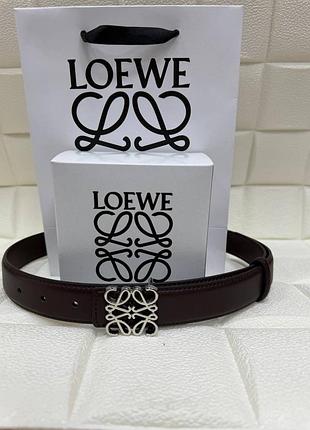Ремень пояс женский кожа кожаный в стиле loewe темно-коричневый / ремінь пояс жіночий шкіра шкіряний