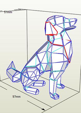 Paperkhan конструктор из картона пес собака оригами papercraft 3d фигура развивающий набор антистресс