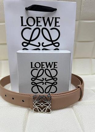 Ремень пояс женский кожа кожаный в стиле loewe бежевый / ремінь пояс жіночий шкіра шкіряний