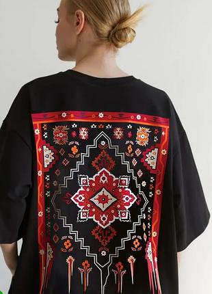 🖤 новая стильная футболка oversize с орнаментом