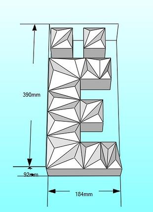 Paperkhan объёмная буква ё 3d фигура паперкрафт papercraft имя название азбука алфавит реклама вывеска витрина