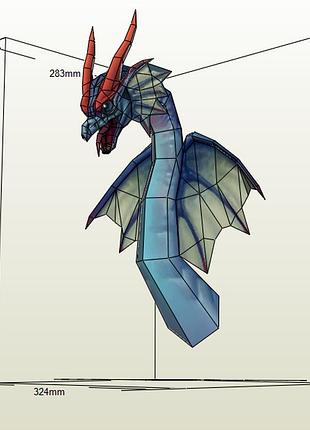 Paperkhan конструктор из картона дракон papercraft фигура развивающий набор подарок сувенир игрушка антистресс