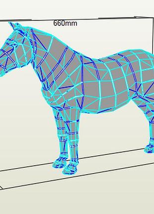 Paperkhan конструктор из картона конь лошадь жеребец оригами papercraft 3d фигура развивающий набор антистресс