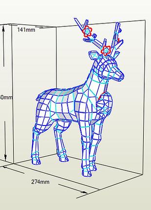 Paperkhan конструктор из картона олень оригами papercraft 3d фигура развивающий набор антистресс