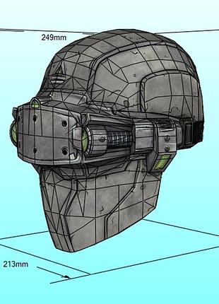 Шлем экстона axton helmet borderlands 2 конструктор из картона papercraft паперкрафт игровой персонаж