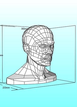 Paperkhan набір для створення 3d фігур людина глова обрубовка паперкрафт papercraft подарунок сувенір конструктор для творчості