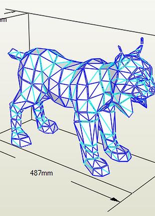 Paperkhan конструктор з картону рись барс пазл орігамі papercraft 3d фігура полігональна набір подарок сувенір антистрес