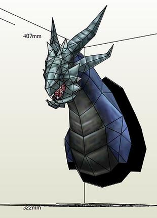 Paperkhan конструктор з картону дракон пазл орігамі papercraft 3d фігура полігональна набір подарок сувенір антистрес іграшка
