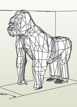 Paperkhan конструктор з картону мавпа горила пазл орігамі papercraft фігура полігональна набір подарок сувенір антис