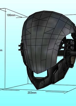 Шлем райдена raiden helmet metal gear solid 4 конструктор из картона papercraft паперкрафт игровой персонаж