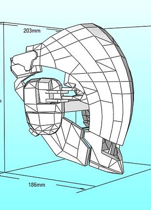 Шлем райдена raiden helmet metal gear solid 4 конструктор из картона papercraft паперкрафт игровой персонаж 2