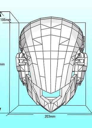 Шлем райдена raiden helmet metal gear solid 4 конструктор из картона papercraft паперкрафт игровой персонаж 4