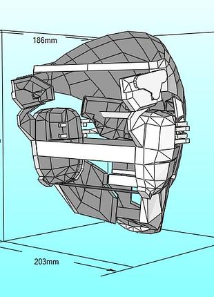 Шлем райдена raiden helmet metal gear solid 4 конструктор из картона papercraft паперкрафт игровой персонаж 6