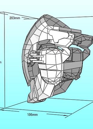 Шлем райдена raiden helmet metal gear solid 4 конструктор из картона papercraft паперкрафт игровой персонаж 7