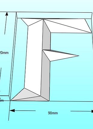 Paperkhan объёмная буква f 3d фигура паперкрафт papercraft имя название азбука алфавит реклама вывеска витрина