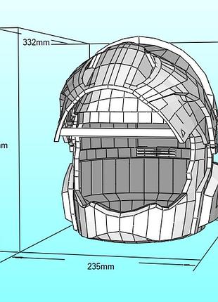 Шолом піхотинця interstellar marine helmet конструктор з картону паперкрафт papercraft ігровий персонаж пазл 3д фігура