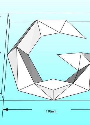 Paperkhan об'ємна буква g 3d фігура паперкрафт papercraft ім'я назва азбука алфавіт реклама вивіска вітрина абетка шрифт напис