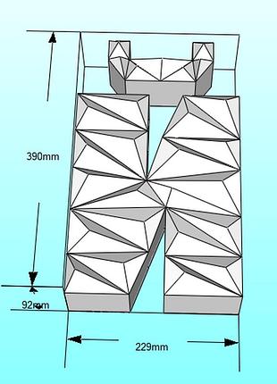 Paperkhan объёмная буква й 3d фигура паперкрафт papercraft имя название азбука алфавит реклама вывеска витрина