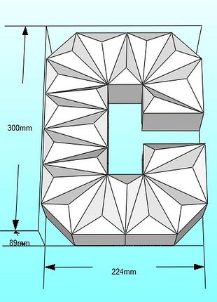 Paperkhan объёмная буква с 3d фигура паперкрафт papercraft имя название азбука алфавит реклама вывеска витрина
