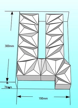 Paperkhan объёмная буква ц 3d фигура паперкрафт papercraft имя название азбука алфавит реклама вывеска витрина